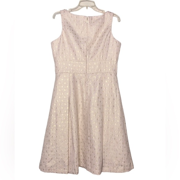 Eliza J Fit-n-Flare Gold Thread Jacquard Dress with‎ Rhinestones - Picture 2 of 7